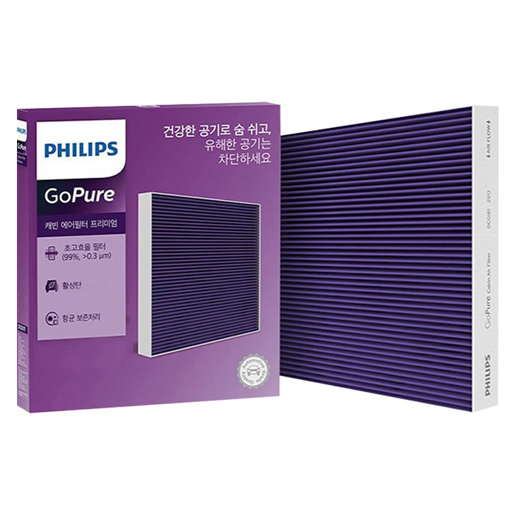 필립스 차량용 프리미엄 에어컨 필터 PM0.3 차단 활성탄 캐빈필터, DC0151, 1개 필립스 차량용 프리미엄 에어컨 필터 PM0.3 차단 활성탄 캐빈필터, DC0151, 1개