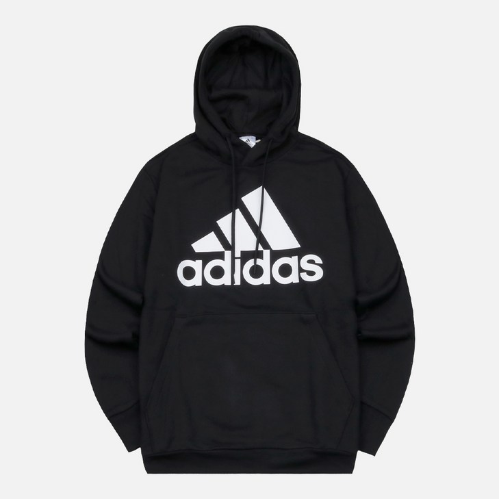 아디다스 남성용 ESSENTIAL BIG LOGO 후드 티셔츠