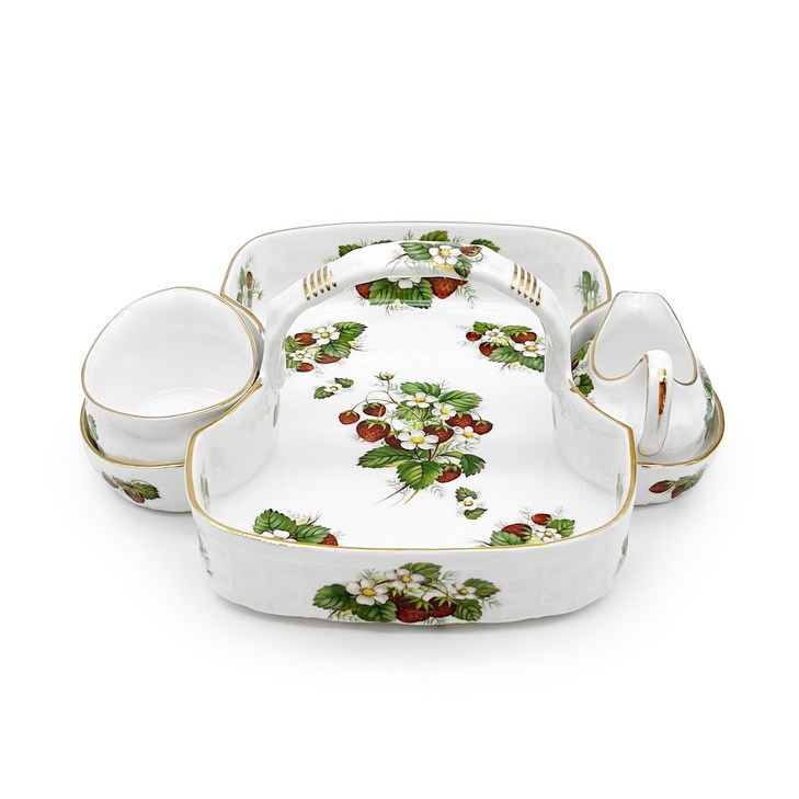 Antique 해머슬리 스트로베리 라이프 Strawberry Ripe 스트로베리 바스켓 영국 앤틱 빈티지 티세트 홈카페 브런치 명품그릇, 1개
