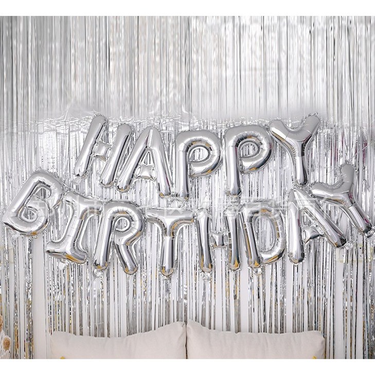 해피버스데이 happy birthday 16인치 글자풍선 가랜드, 실버