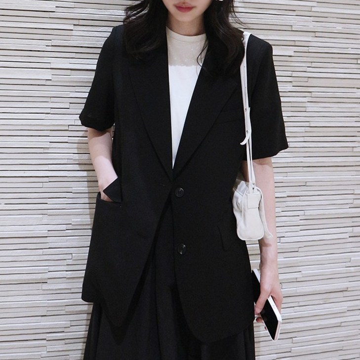 국내 자체 제작당일 발송 투버튼 반팔 자켓 10color