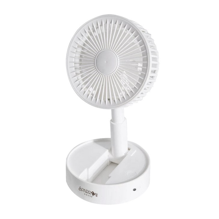 스패로우하우스 높이 조절 휴대용 캠핑 무선 미니 탁상용 선풍기, 화이트