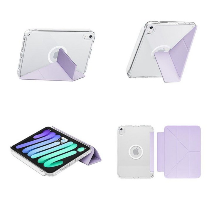 아이패드 미니 맥세이프 케이스 6 7 커버형 투명 TPU iPad mini 호환, 퍼플커버, 1개