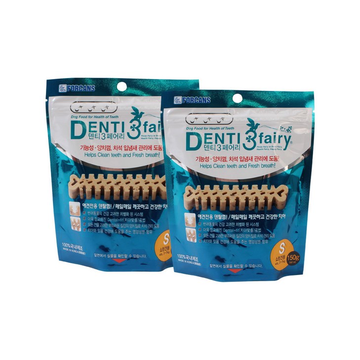 포켄스 덴티3페어리 강아지 S 덴탈껌, 덴티페어리 S, 150g, 2개