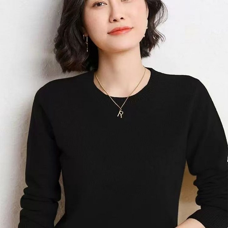여자 가을 겨울 라운드 신상 니트 이너 슬림 풀오버 니트