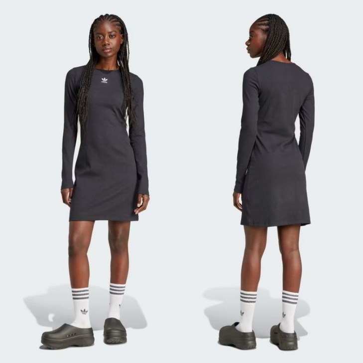 아디다스 슬림핏 긴팔 원피스 adidas 드레스 XS S M