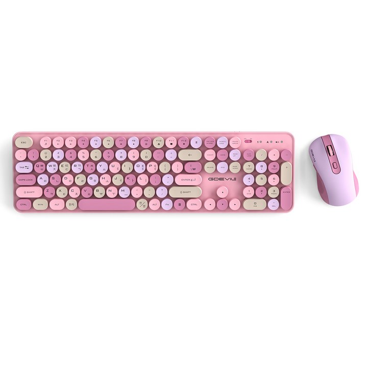 지데빌 MK500W 저소음 무선 키보드 마우스 세트, VLDZM, MK500W, 인체공학