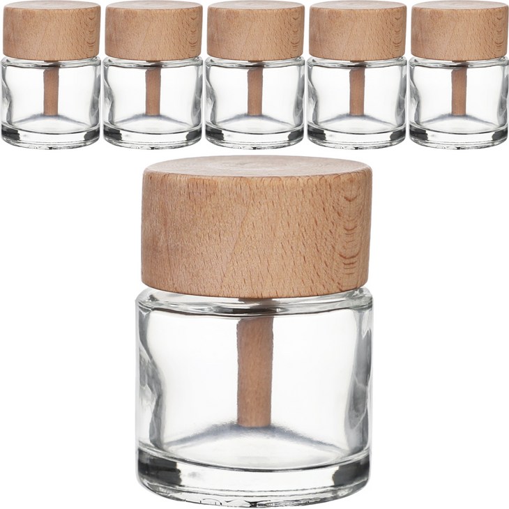 강군샵 원통우드캡 디퓨저용기, 단일 색상, 50ml, 6개