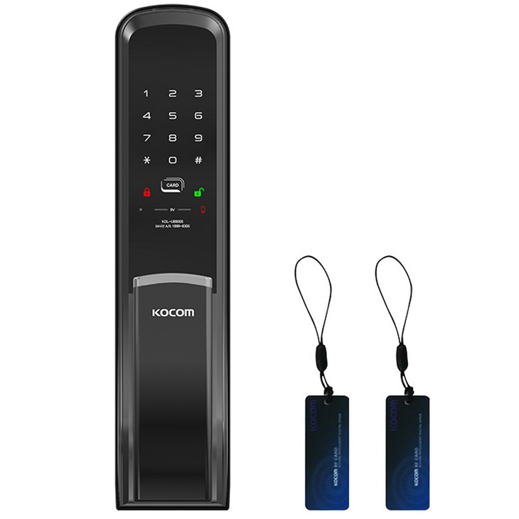 코콤 푸시풀 디지털 손잡이 있음 도어락 블랙 KDL-U8900S