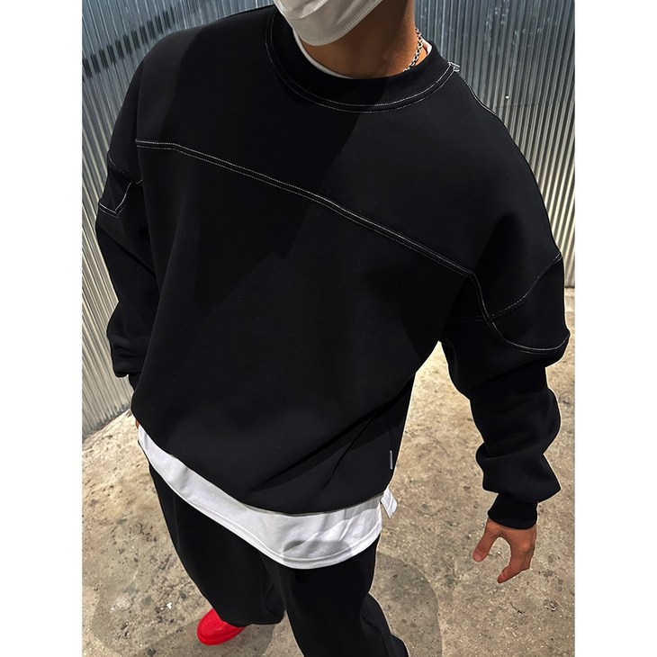 스티치 럭비 맨투맨 3COLOR