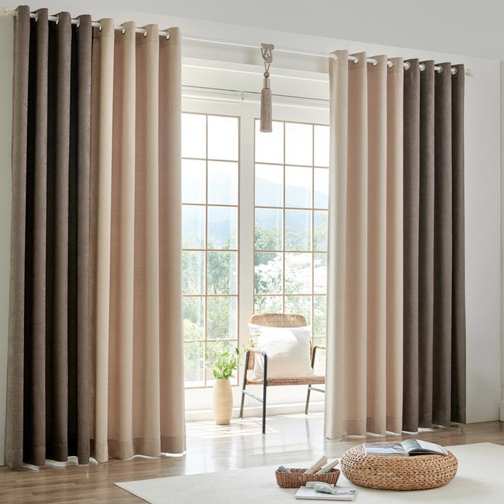 겐트 아일렛 원톤 투톤 암막커튼커튼봉세트