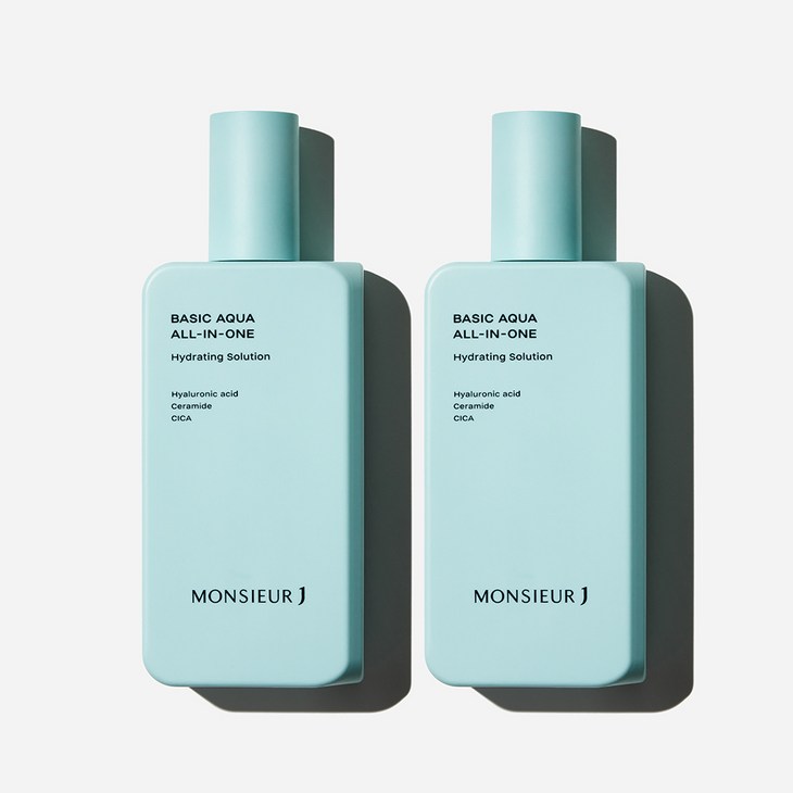 공식 판매처 베이직 아쿠아 올인원 단품  수분진정 남자 화장품, 200ml, 2개