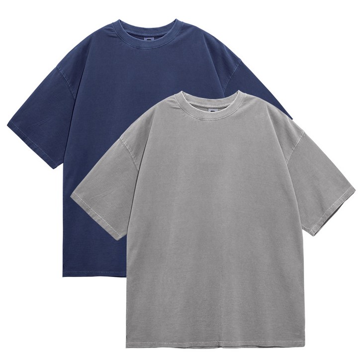 문컬렉션 패키지 2pack 시그니처 피그먼트 오버핏 반팔티 남녀공용 빅사이즈 11 반팔 티셔츠
