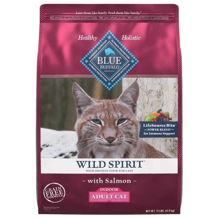 블루버팔로 캣 인도어 연어 어덜트 사료, 연어, 4.9kg, 1개