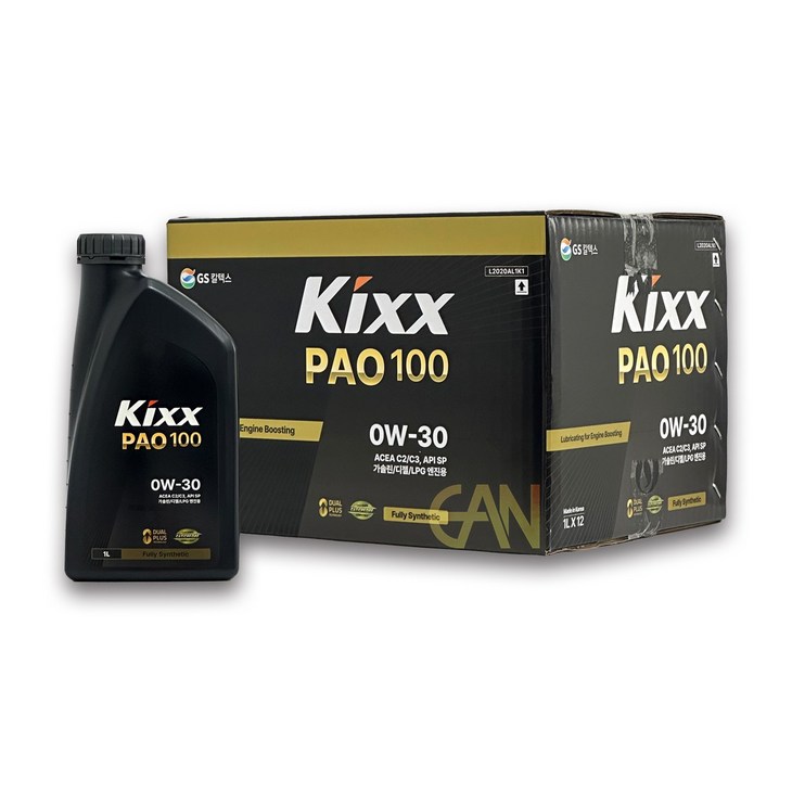 KIXX PAO 100 0W30 0W40 엔진오일 오일피아 가솔린.디젤LPG, 0w30, 1개, 1L