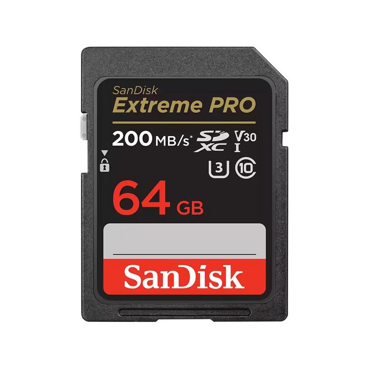 샌디스크 익스트림 프로 SD 카드 64GB 카메라 전문가용 메모리 200MBs