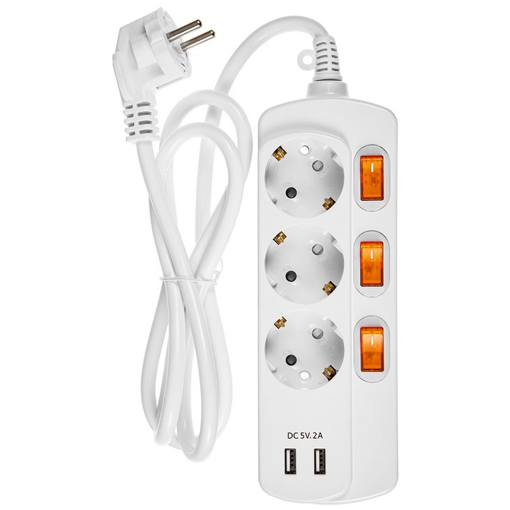 홈플래닛 멀티탭 3구 USB 2포트