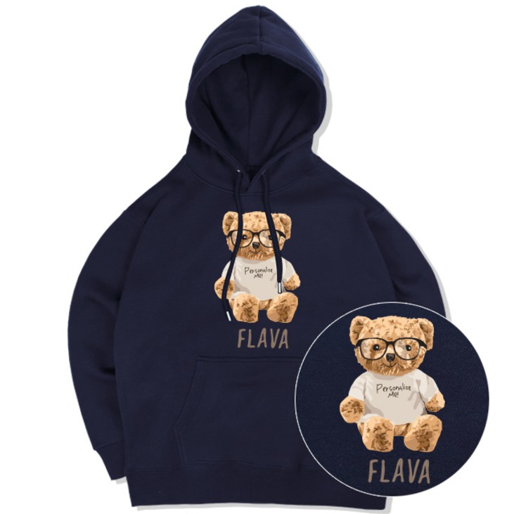 JYFASHIOIN SMART BEAR 후드티 곰돌이 그래픽 남녀공용 오버핏 기모 후드 티셔츠