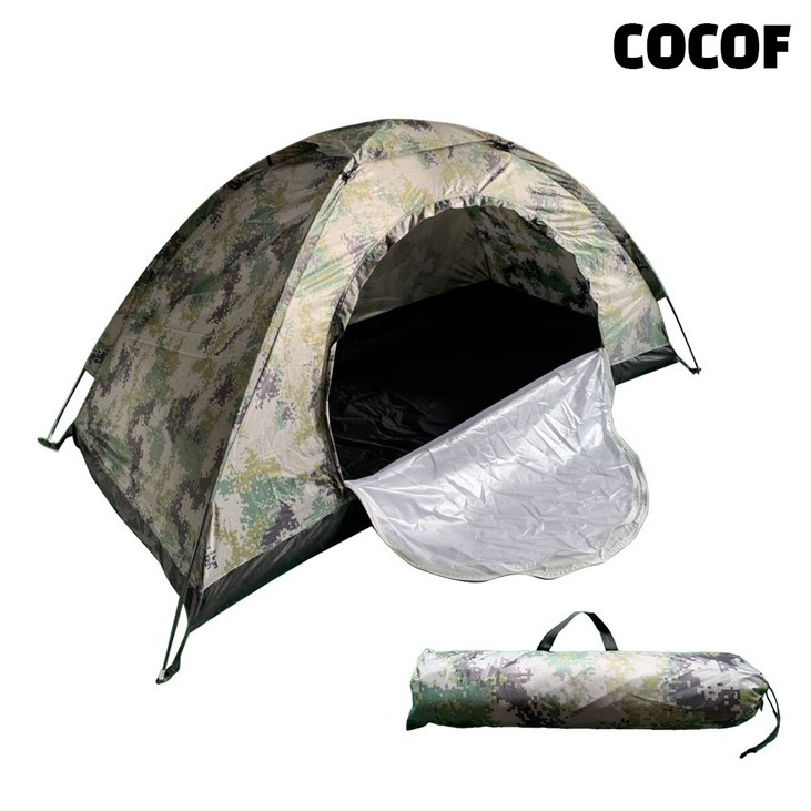코코프 1인용텐트 싱글 백패킹 비박 밀리터리 원터치 텐트, 옵션2 밀리터리 베이지