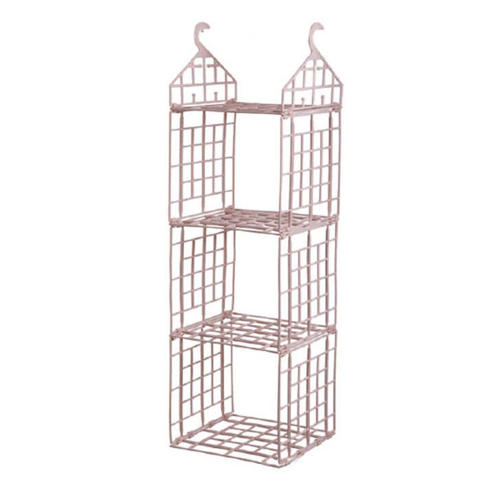 마이닝 옷장 속 걸이식 수납선반 행거 3단 대 베이지, 베이지, 1개