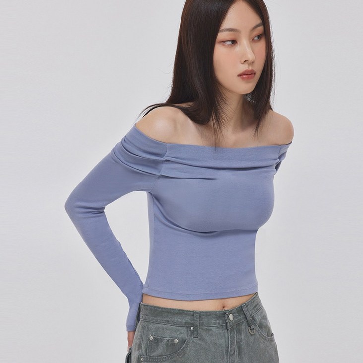 TUCKED ARMHOLE OFF-SHOULDER TOP_T326TP121(PB)