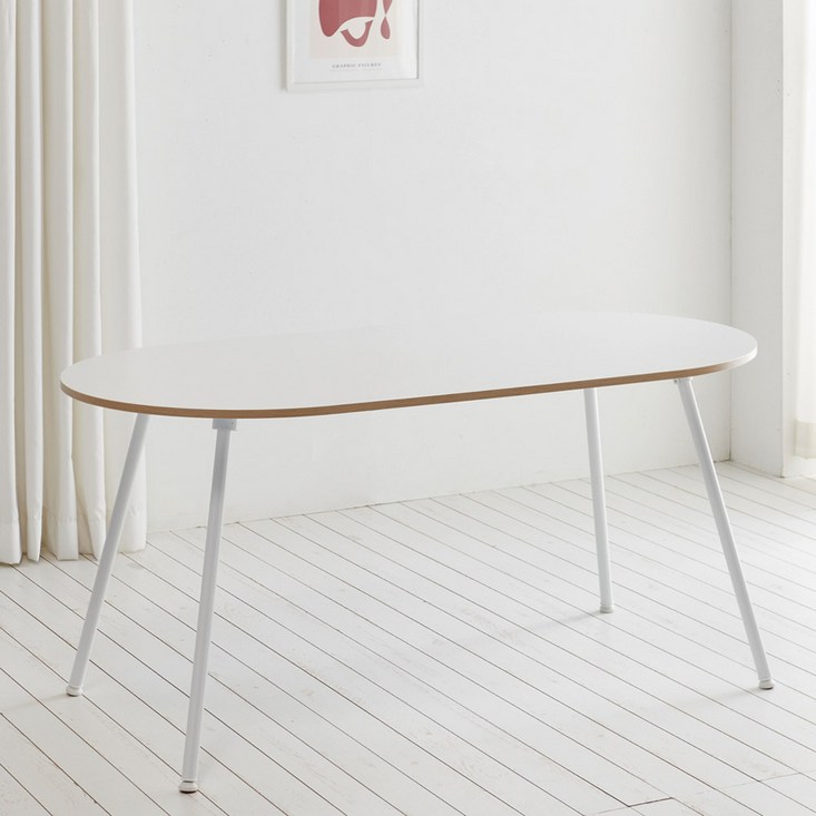 스칸디무드 쿠크 타원형 46인용 식탁 테이블 1600 x 800 mm