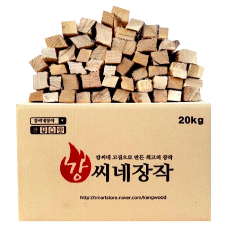강씨네장작 3중방습 참나무 3차건조 캠핑장작, 1개, 20kg