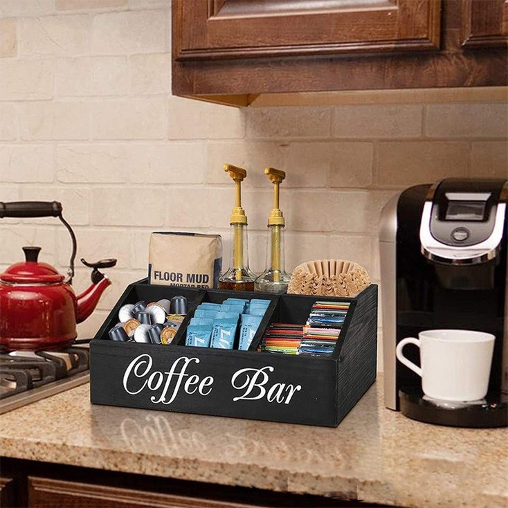 리브리카 우드 홈카페 탕비실 커피 티백 정리함