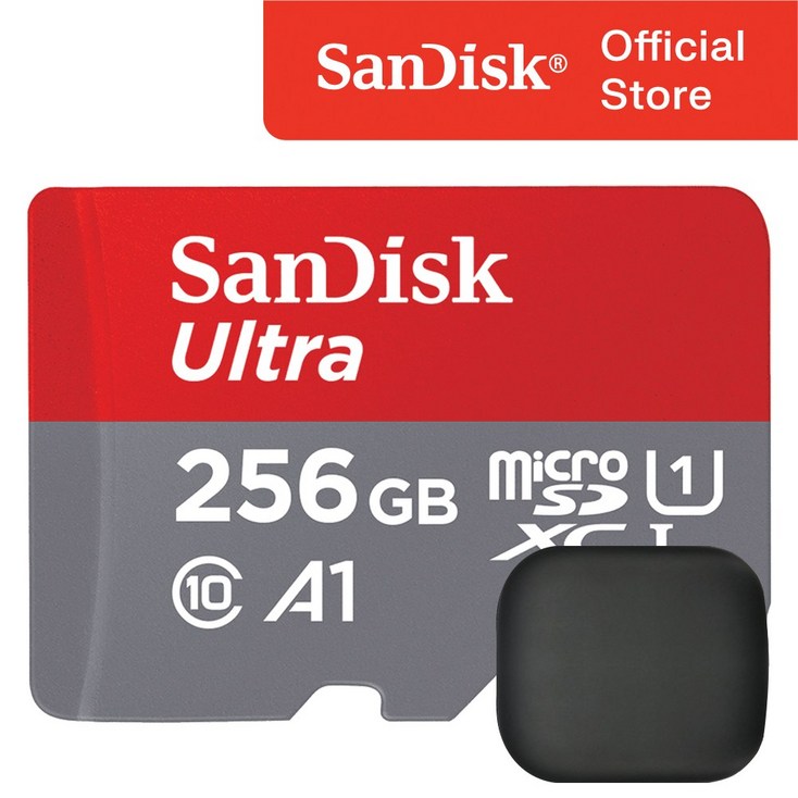 샌디스크 울트라 A1 마이크로 SD 카드 / 메모리 보관 케이스, 256GB - 투데이밈