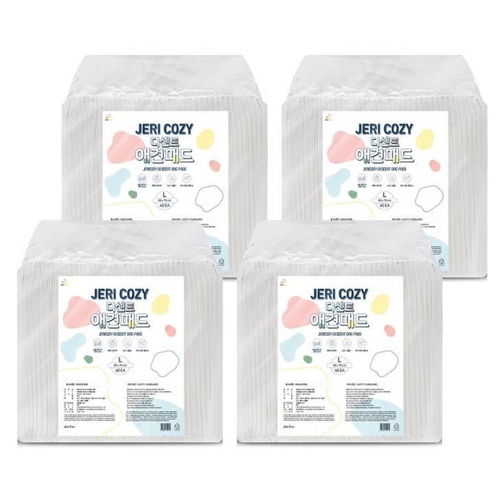 제리코지 디센트 애견패드 대형50g SAP 6g, 4개, 40개입
