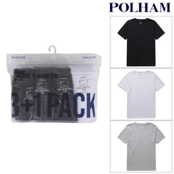 [폴햄] PHC5TR3900 남녀공용 3+1 PACK 패키지 티셔츠 - 투데이밈