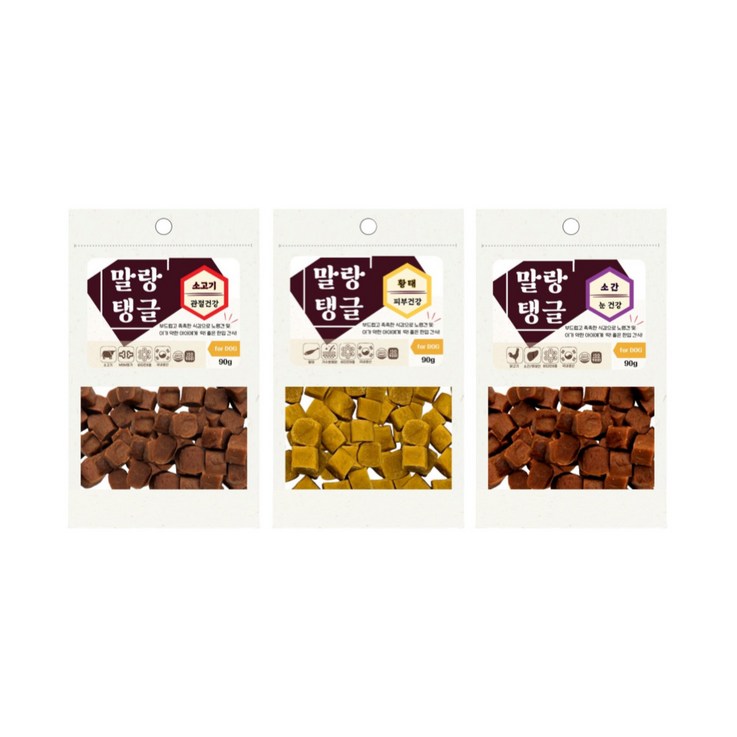 말랑탱글 기능성 수제간식 3종, 1개, 90g, 소고기관절건강