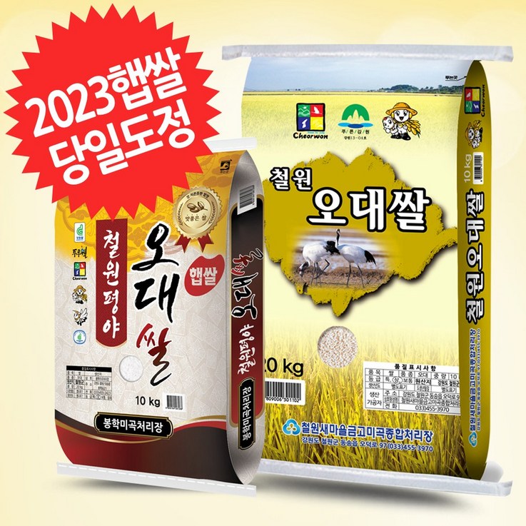 2023년 햅쌀 철원오대쌀 당일도정/대량도정
