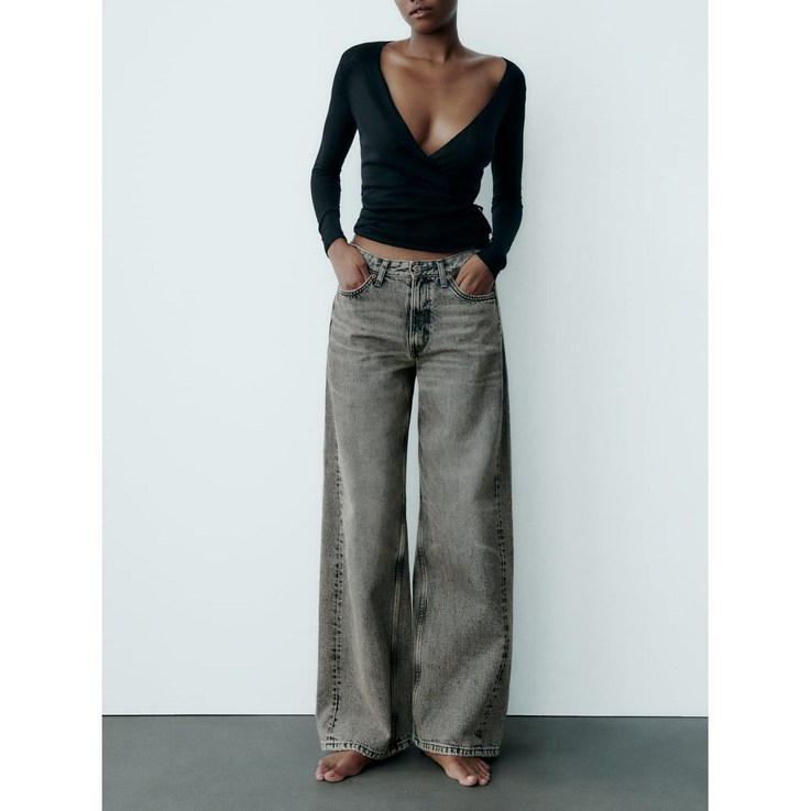 ZARA 여자 신상 와이드핏 청바지 캐주얼 데님팬츠 3Y1007 ZARA 여자 신상 와이드핏 청바지 캐주얼 데님팬츠 3Y1007
