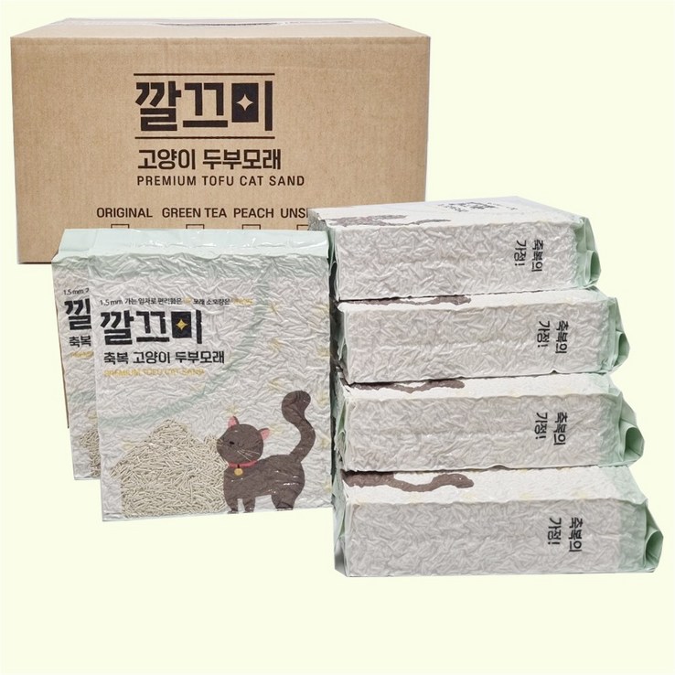 고양이두부모래 두부모래 고양이모래 8L2.8kg 1.5mm 극세사입자, 6개, 8L
