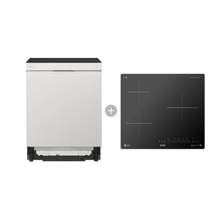 LG LG전자공식인증점 디오스 세트모델 DUBJ4EL+BEI3GQUO (식기세척기+전기레인지 빌트인전용)