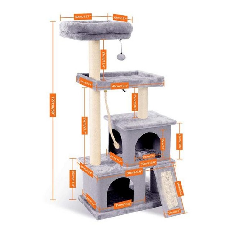 반려묘 놀이집 캣타워 계단 스크래치 포스트 스텝 래더 캣 폴 워커 타워 고양이 숨숨집 원목 놀이 휠 디어 미니 공작소 가구 구름 돌 벽 장난감 고양이 나무 등반 타워  긁는 볼 6411032956