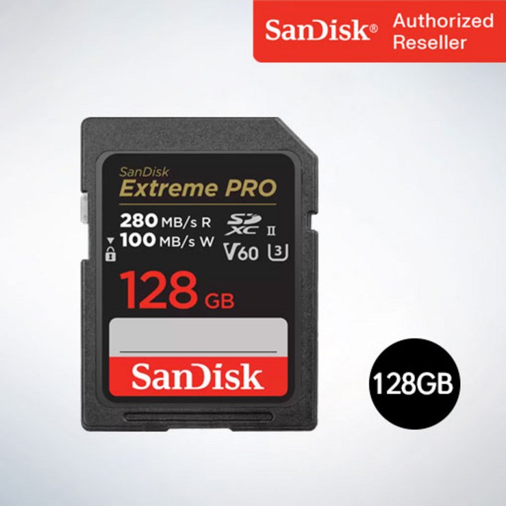 샌디스크 Extreme Pro 익스트림 프로 SDXC UHS-2 SD메모리카드 UHS-II V60 SDXEP 128GB