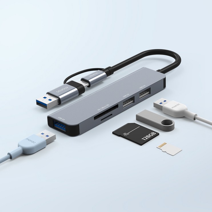 morac 프로토 5포트 USB 젠더 C타입 멀티 허브 MRHUB5
