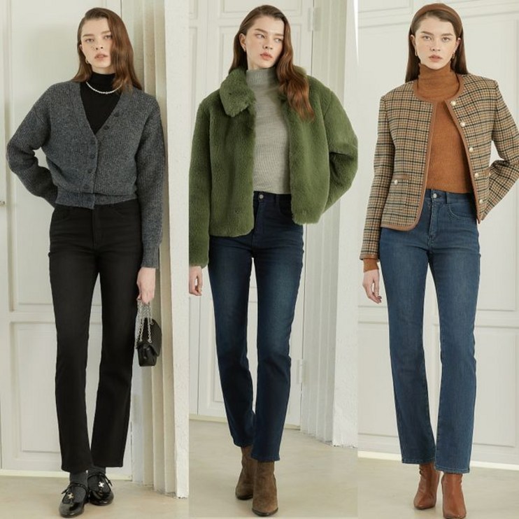 뱅뱅 뱅뱅 여성 23FW 라이크라 본딩 데님팬츠 3종