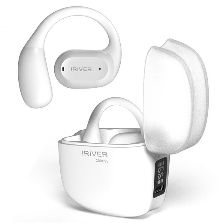 아이리버 오픈형 블루투스 5.3 C타입 귀걸이형 이어폰, 화이트, IOWG1