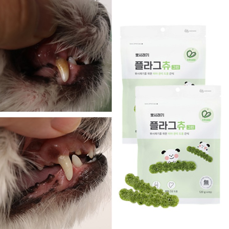뽀시래기 플라그츄 강아지 치석제거껌 120g, 그린 관절, 120g, 2개 뽀시래기 플라그츄 강아지 치석제거껌 120g, 그린 관절, 120g, 2개