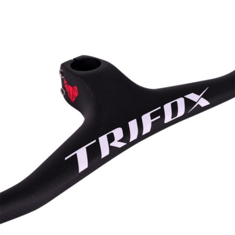TRIFOX 풀 카본 MTB 핸들바 일체형 산악 자전거 RHB200 3K 매트 블랙-17 도 탄소 스템