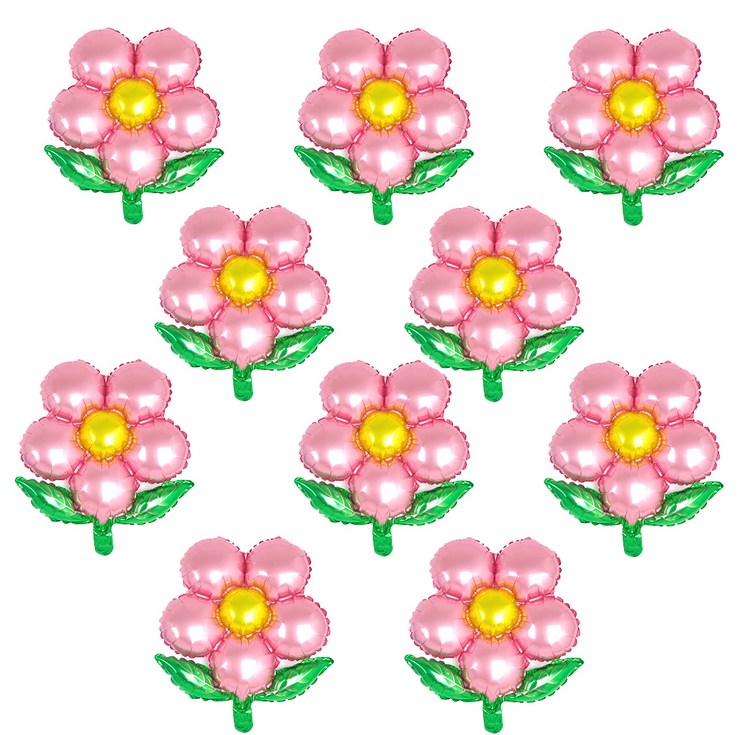 파티쇼 잎사귀플라워 은박풍선, 핑크, 10개