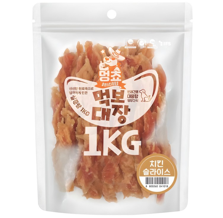멍쵸 먹보대장 1kg 9종 강아지간식, 1개, 1kg, 먹보대장 치킨슬라이스 멍쵸 먹보대장 1kg 9종 강아지간식, 1개, 1kg, 먹보대장 치킨슬라이스