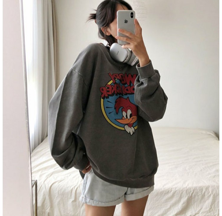 현이네   피그먼트 우디 맨투맨   남여공용