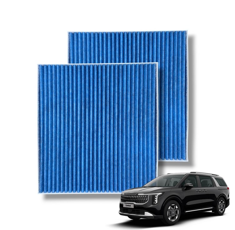 에어루브 블루 PM0.3 KA4 카니발 4세대 전,후면 첨착 활성탄 에어컨 필터 세트, 카니발 4세대 전,후면 필터, 1세트