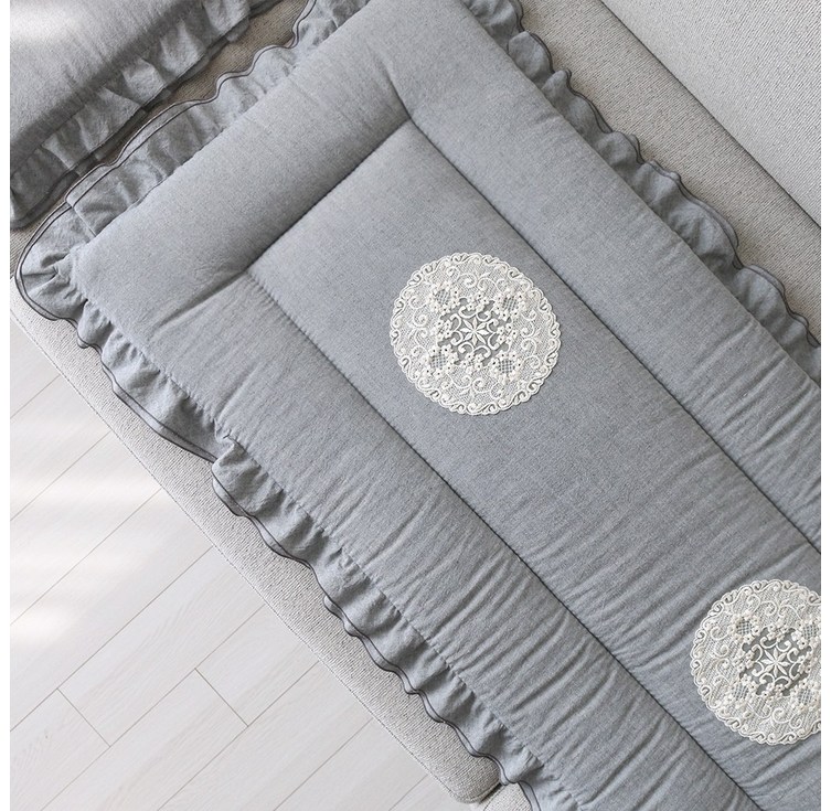 데코벨 선염 멜란지 무지 두겹 프릴 방석 1단3단