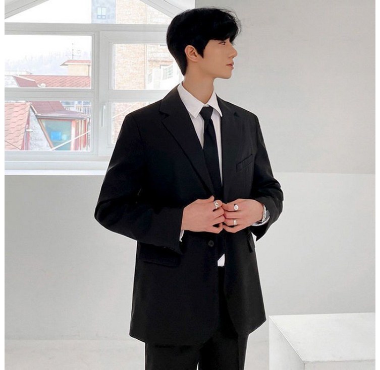 2026 트렌디한 남성용 정장 세트 슬림핏 데일리 자켓팬츠넥타이 세트수트