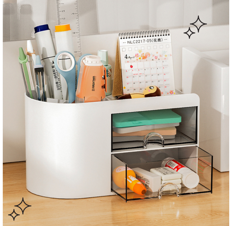 문고라니 데스크 오거나이저 사무용품 정리함 수납함 볼펜 연필꽂이 pen desk organizer, 1개, 화이트